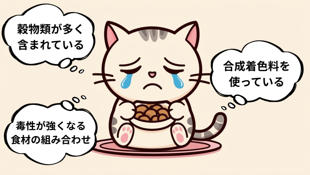 食べてはいけないキャットフードの問題成分3つ
