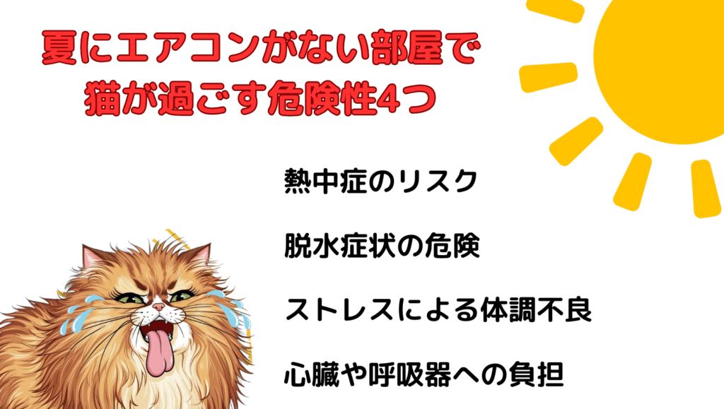 夏にエアコンがない部屋で猫が過ごす危険性4つ