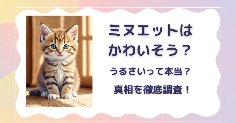 ミヌエットはかわいそう？うるさいって本当？