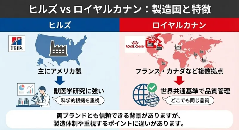 ヒルズ・ロイカナ 製造国・品質管理の違い