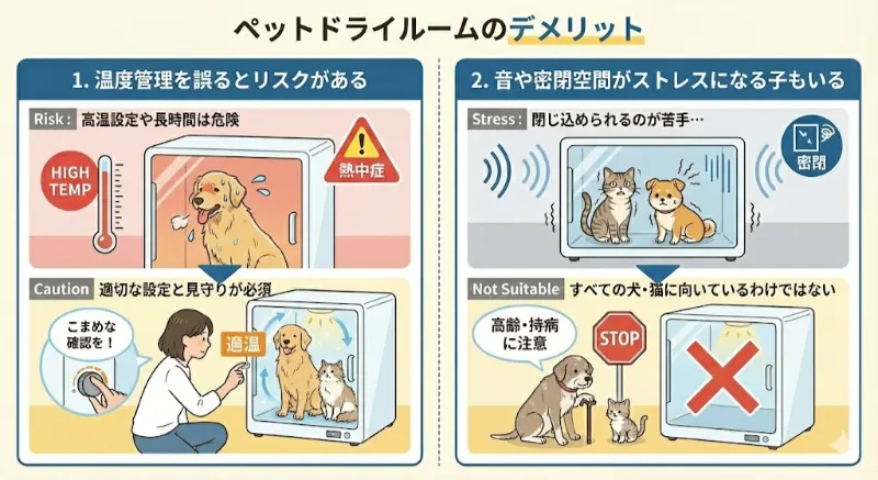 ペットドライルームのデメリット3つ