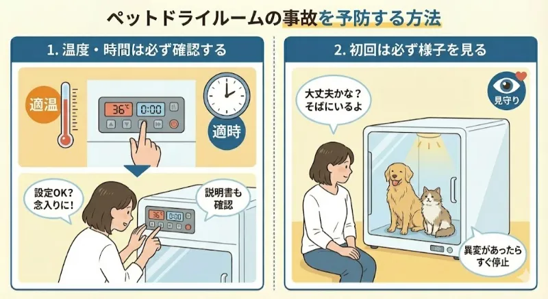 ペットドライルームの事故を予防する方法